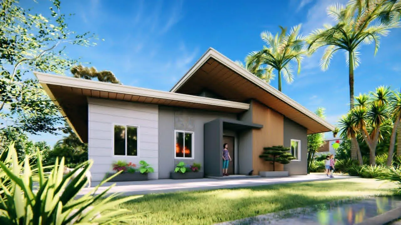 Architectural rendering of the new dormitory viewed from the garden